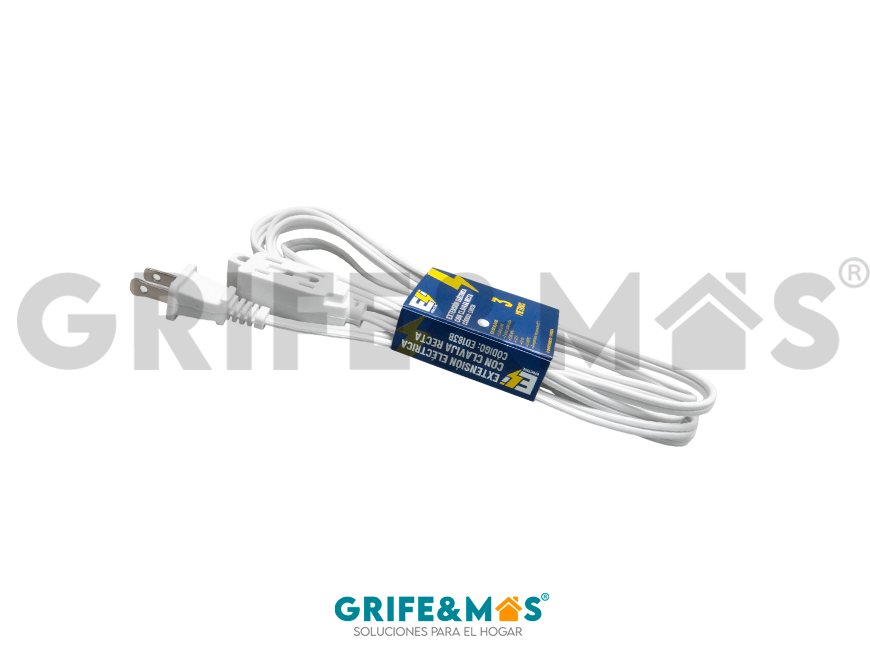 ED183B EXTENSIÓN ELÉCTRICA DE 3 MTS COLOR BLANCA CON CLAVIJA RECTA