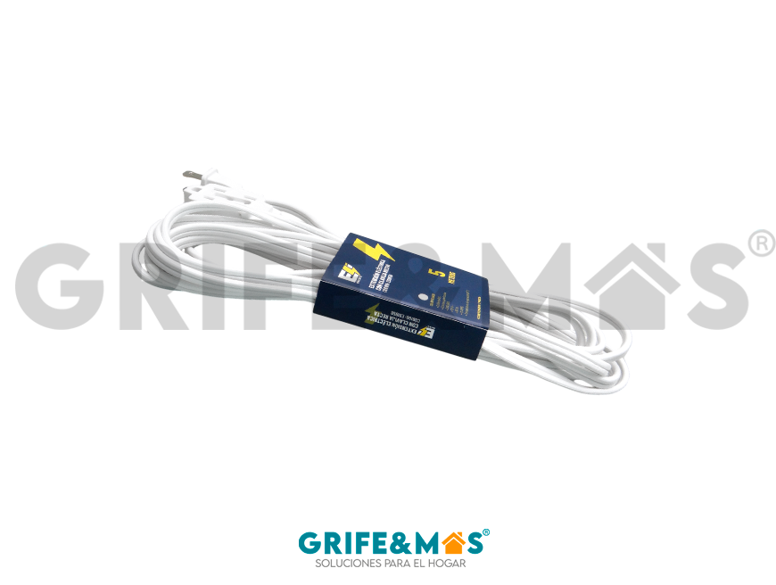 ED185B EXTENSIÓN ELÉCTRICA DE 5 MTS COLOR BLANCA CON CLAVIJA RECTA ED185B EXTENSIÓN ELÉCTRICA DE 5 MTS COLOR BLANCA CON CLAVIJA RECTA
