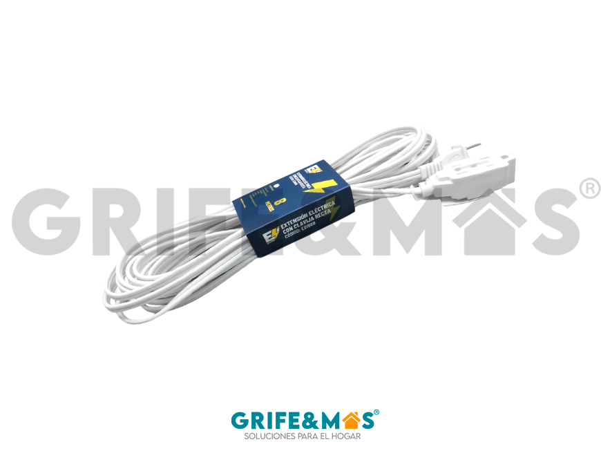 ED188B EXTENSIÓN ELÉCTRICA DE 8 MTS COLOR BLANCA CON CLAVIJA RECTA