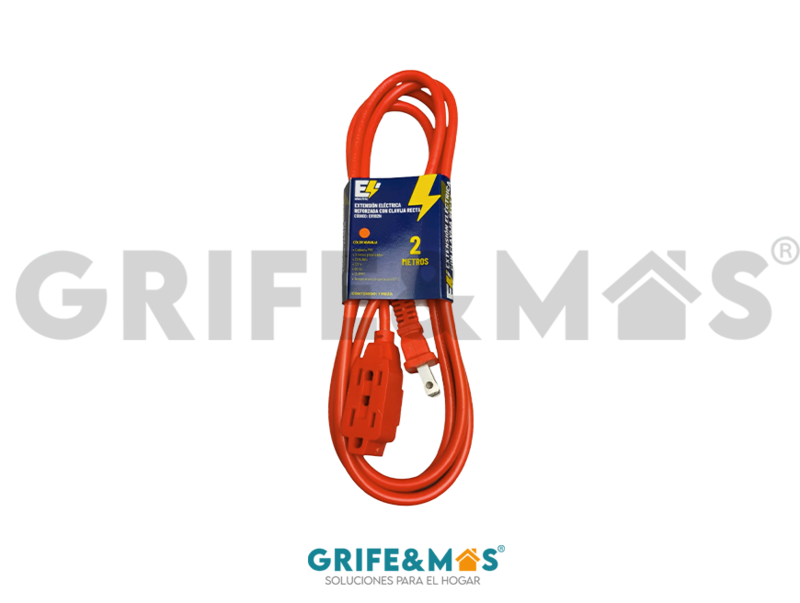 ER182N EXTENSIÓN ELÉCTRICA REFORZADA DE 2 MTS COLOR NARANJA CON CLAVIJA RECTA ER182N EXTENSIÓN ELÉCTRICA REFORZADA DE 2 MTS COLOR NARANJA CON CLAVIJA RECTA