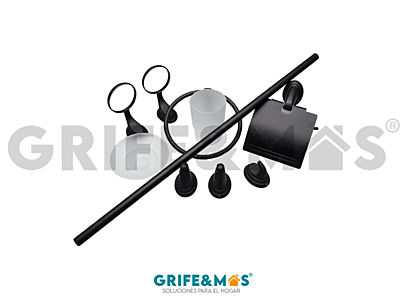 SP-60006-N JUEGO DE ACCESORIOS METALICOS COLOR NEGRO MATE