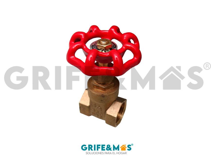 SP-70056 VALVULA COMPUERTA 1/2" ROSCABLE, CUERPO DE LATON MANERAL METALICO