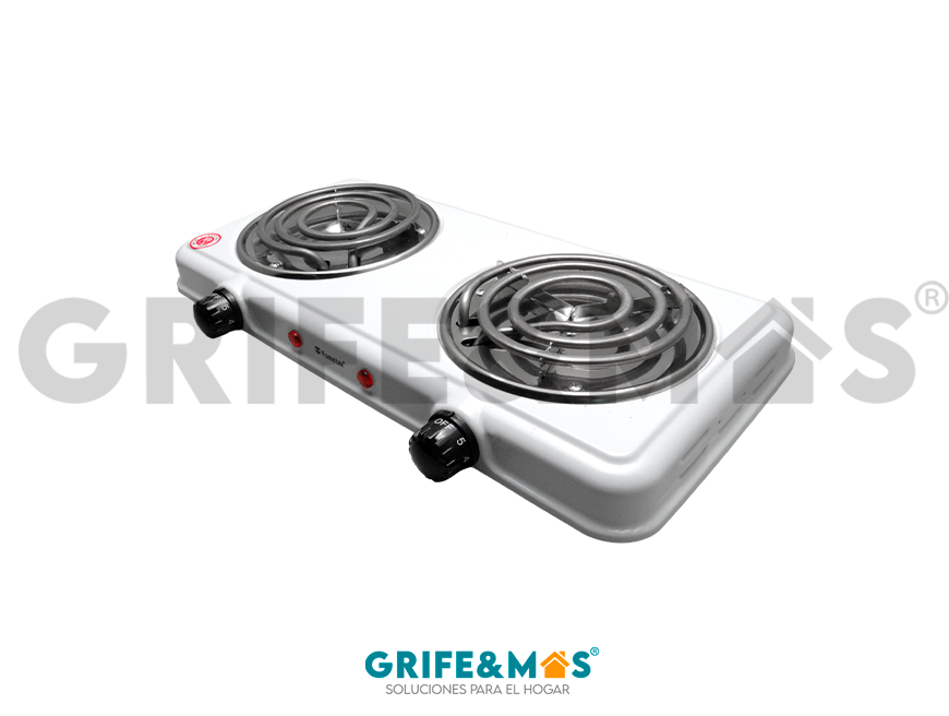 SW-23032-B PARRILLA ELÉCTRICA DE RESISTENCIA COLOR BLANCO CON 2 QUEMADORES
