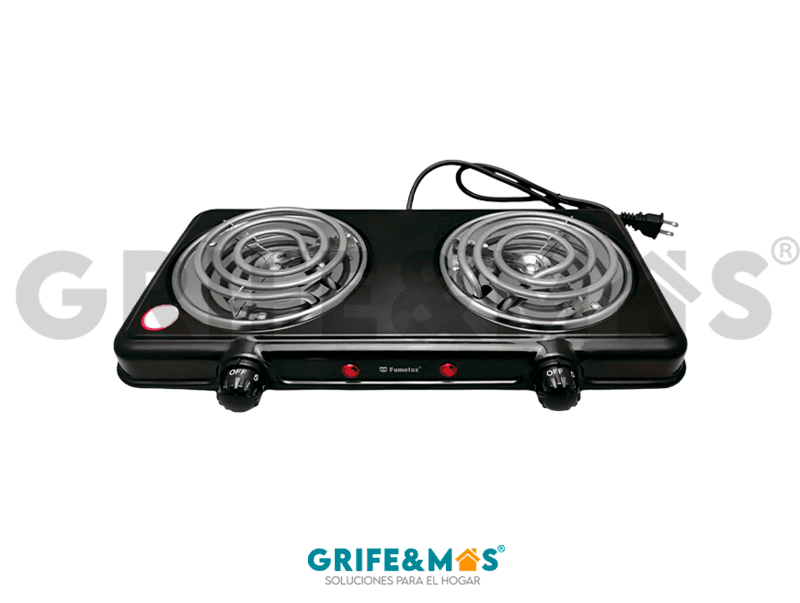 SW-23032-N PARRILLA ELÉCTRICA DE RESISTENCIA COLOR NEGRO CON 2 QUEMADORES
