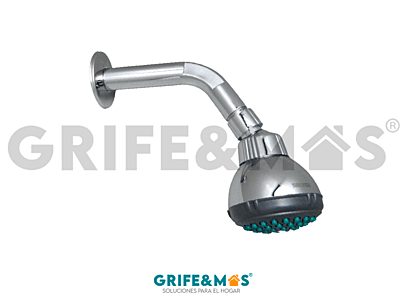 SP-50030 REGADERA ANTISARRO TIPO CEBOLLA DE 3" CON BRAZO Y CHAPETON