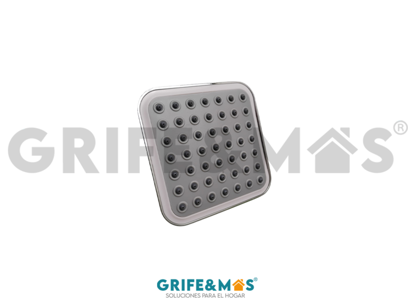 SP-50039 REGADERA CUADRADA DE 4" CUERPO DE PLÁSTICO ACABADO CROMO