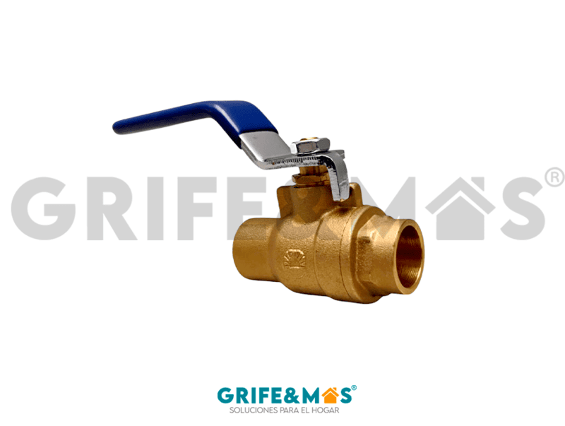 SP-70102 VALVULA DE ESFERA 1/2" SOLDABLE, CUERPO DE LATON